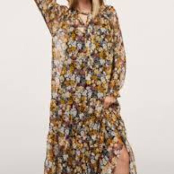 NWT Mango Maxi Dress with Black Slip - Picture 1 of 10